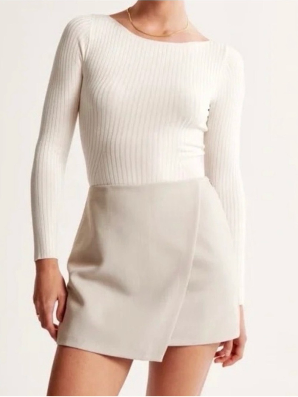 Abercrombie Scarlett Mini Skort Beige Faux Wrap Medium